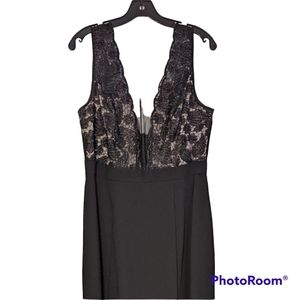 Black Halo floor length gown. New with tags